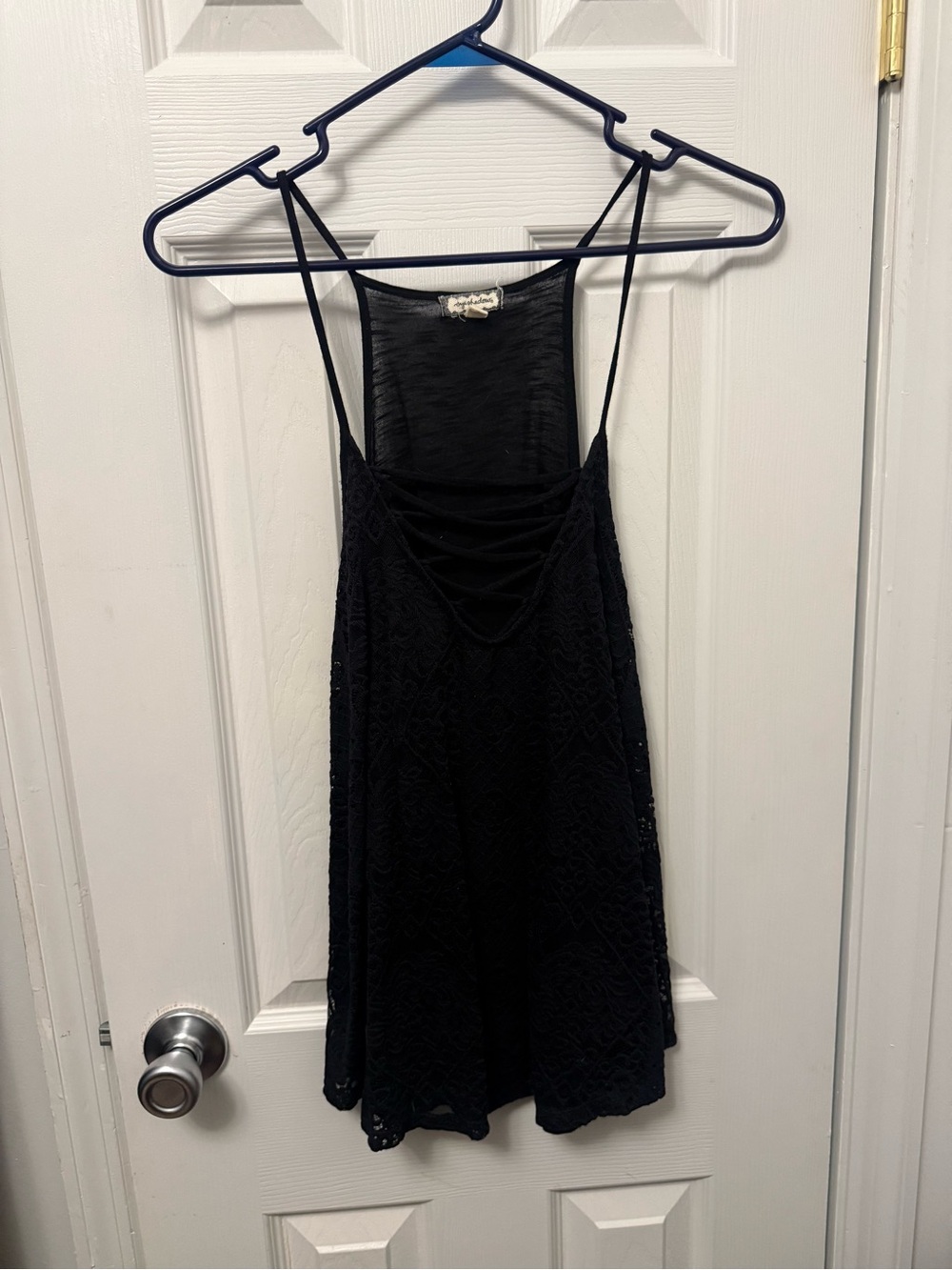 Eyeshadow Black Lace Crisscross Back Camisole
